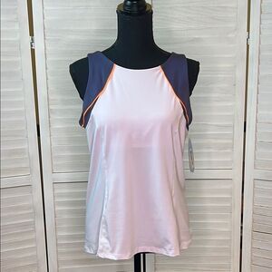 Lucky In Love High Neck Lava Colorblock Tennis Pickleball Tank Large